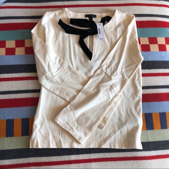 J.crew velvet tie front top, Sz S, NWT - Picture 4 of 5
